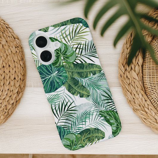 Coque iPhone 16 Palm Botanique Tropical Feuille Motif