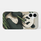 Coque iPhone 16 Panda : L'art de manger le coque de bambou (Verso Horizontal)