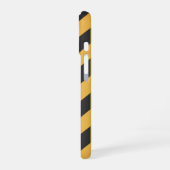 Coque iPhone 16 Panneau à rayures de mise en garde rétro (Côté gauche)