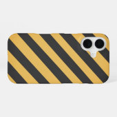 Coque iPhone 16 Panneau à rayures de mise en garde rétro (Verso Horizontal)