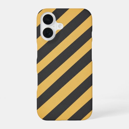 Coque iPhone 16 Panneau à rayures de mise en garde rétro (Verso)