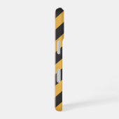Coque iPhone 16 Panneau à rayures de mise en garde rétro (Côté droit)