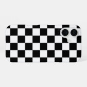 Coque iPhone 16 Panneau de À damiers noir (Verso Horizontal)