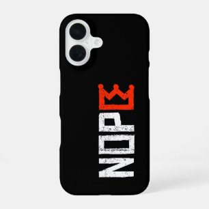 Coque iPhone 16 Panneau de protestation Pas de rois Non Horizontal