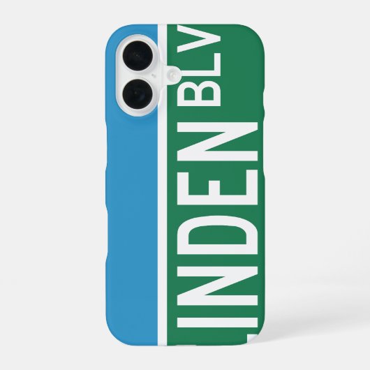 Coque iPhone 16 Panneau du boulevard Linden (Verso)