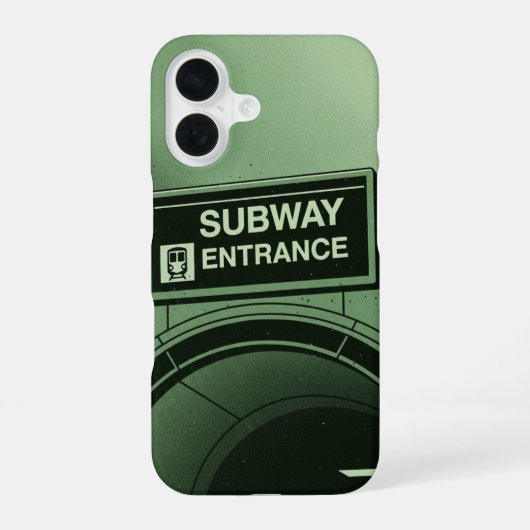 Coque iPhone 16 Panneau Métro Rétro (Verso)