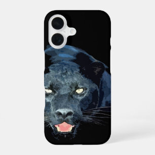 Coque iPhone 16 Panthère noire yeux de jaguar