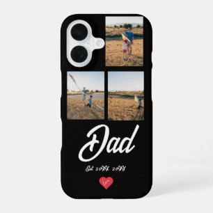 Coque iPhone 16 Papa Établit Écriture Blanche Cœur Rouge 3 Photo