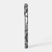 Coque iPhone 16 Papier peint baroque gris (Côté gauche)