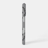Coque iPhone 16 Papier peint baroque gris (Côté droit)