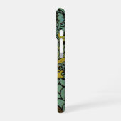 Coque iPhone 16 Papier peint Dragon Paon de William Morris (Côté gauche)