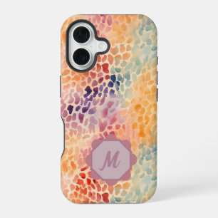 Coque iPhone 16 Papier personnalisé élégant aquarelle