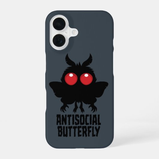 Coque iPhone 16 Papillon Antisocial Mothman Cryptide (Verso)