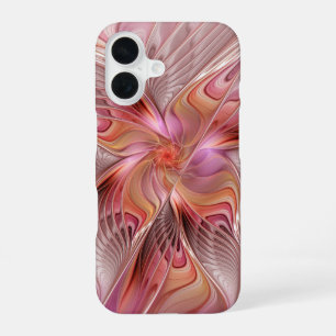 Coque iPhone 16 Papillon coloré abstrait art fantastique fractal
