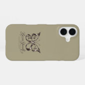Coque iPhone 16 Papillon en pierre dorée rose esthétique iPhone 16 (Verso Horizontal)