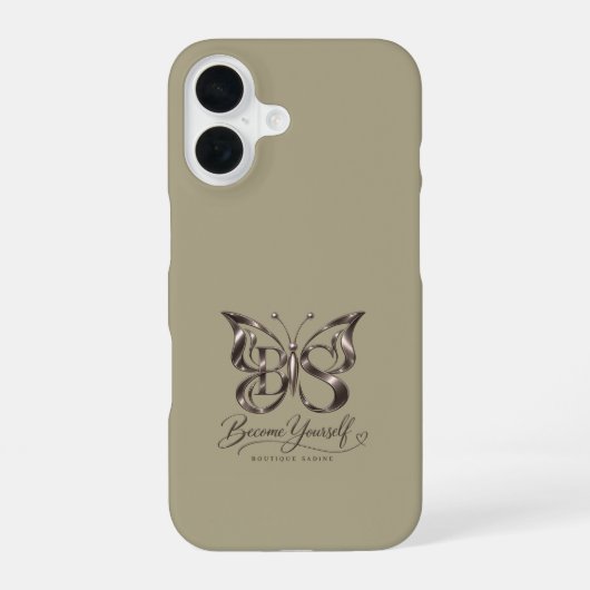 Coque iPhone 16 Papillon en pierre dorée rose esthétique iPhone 16 (Verso)