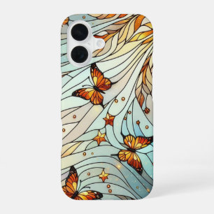 Coque iPhone 16 Papillon Motif Vitrail