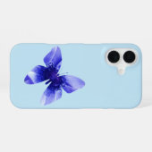 Coque iPhone 16 Papillon Poppy Bleu, (Verso Horizontal)