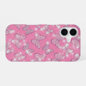 Coque iPhone 16 Papillon Rose (Verso Horizontal)