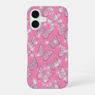 Coque iPhone 16 Papillon Rose