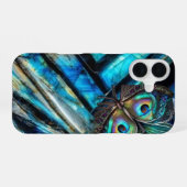 Coque iPhone 16 Papillon sur labradorite (Verso Horizontal)