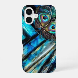 Coque iPhone 16 Papillon sur labradorite