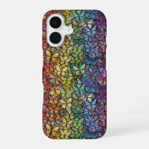 Coque iPhone 16 papillons arc-en-ciel
