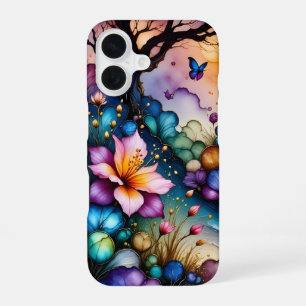 Coque iPhone 16 Papillons et fleurs d'Imaginaires