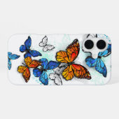 Coque iPhone 16 Papillons volants Morpho et Monarque (Verso Horizontal)