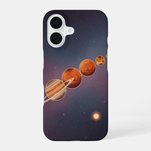 Coque iPhone 16 Parade de la planète rétro (Verso)