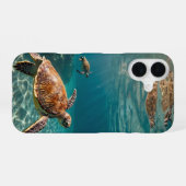 Coque iPhone 16 Parade des tortues (Verso Horizontal)