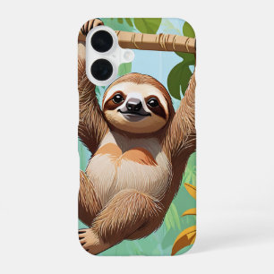 Coque iPhone 16 Paresseux sur un arbre