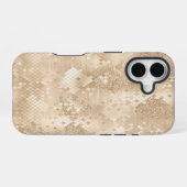 Coque iPhone 16 Parties scintillant or Fancy Motif géométrique (Verso Horizontal)