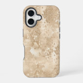 Coque iPhone 16 Parties scintillant or Fancy Motif géométrique (Verso)