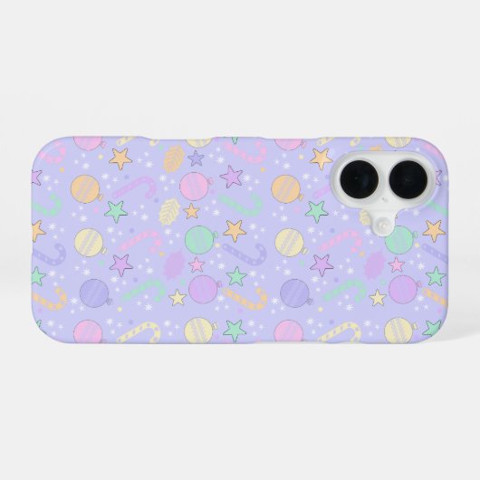 Coque iPhone 16 Pastel Christmas Pattern  (Verso Horizontal)