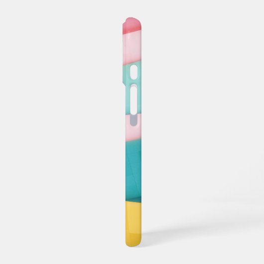 Coque iPhone 16 Pastel Confetti Stripes (Côté gauche)