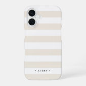Coque iPhone 16 Pastel Neutral Bande personnalisée (Verso)