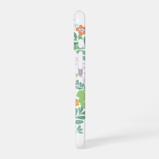 Coque iPhone 16 Pastel Orange Dachshund with Flower – Custom Name (Côté gauche)