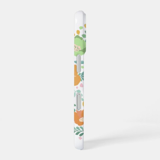 Coque iPhone 16 Pastel Orange Dachshund with Flower – Custom Name (Côté droit)