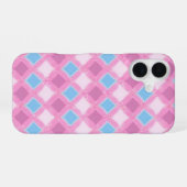 Coque iPhone 16 Pastel Pink Diamond Pattern Phone Case (Verso Horizontal)