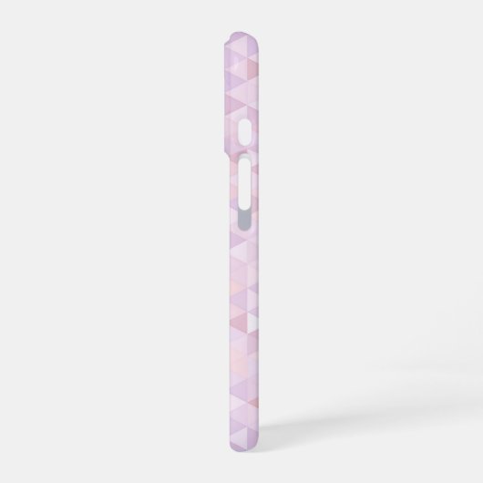 Coque iPhone 16 Pastel Pink Triangle Pattern (Côté gauche)