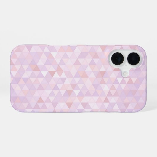 Coque iPhone 16 Pastel Pink Triangle Pattern (Verso Horizontal)