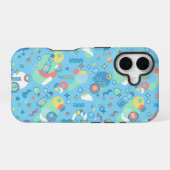 Coque iPhone 16 Pastel Retro Floral Pattern Lavender Mint (Verso Horizontal)