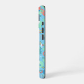 Coque iPhone 16 Pastel Retro Floral Pattern Lavender Mint (Côté gauche)