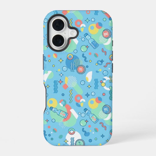 Coque iPhone 16 Pastel Retro Floral Pattern Lavender Mint (Verso)