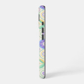 Coque iPhone 16 Pastel Retro Floral Pattern Lavender Mint (Côté gauche)