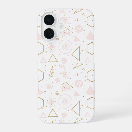 Coque iPhone 16 Pastel rose Floral Patton sans Seamless (Verso)