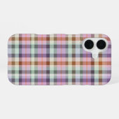 Coque iPhone 16 Pastel Tartan Plaid Pattern Design (Verso Horizontal)