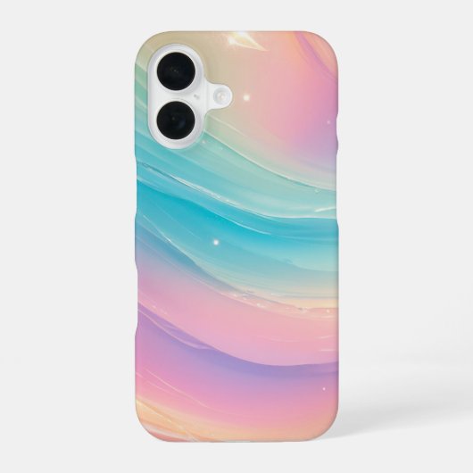 Coque iPhone 16 Pastel Wave - Dreamy Gradient Phone Case (Verso)