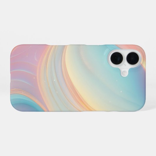 Coque iPhone 16 Pastel Waves Dreamy Gradient Art Phone Case (Verso Horizontal)